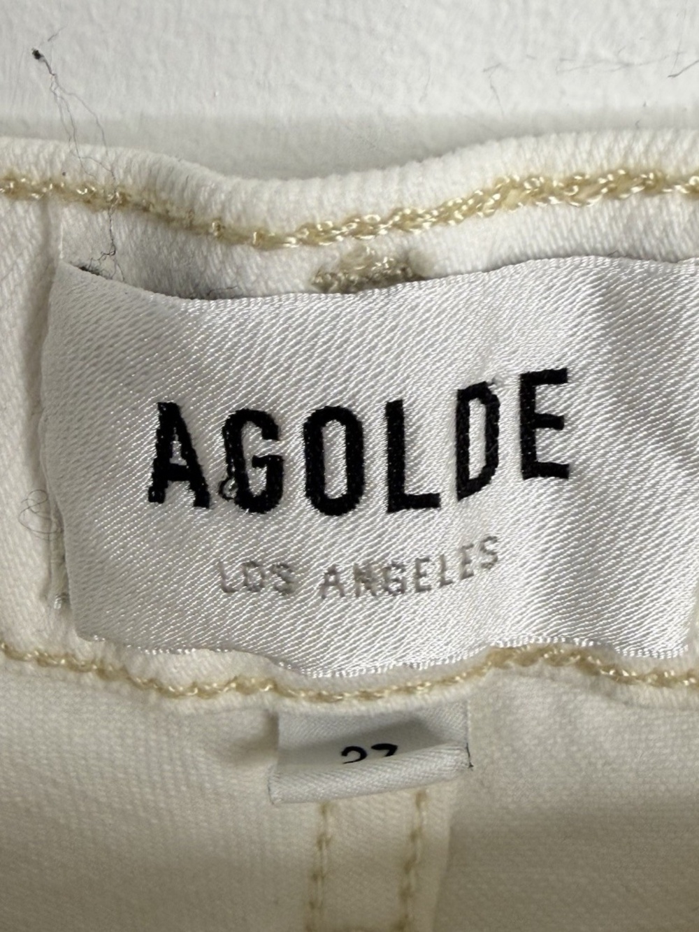 Agolde Ren High-Rise Wide-Leg Jeans Pants Women's Sz 27 Off White Button Fly - Picture 4 of 13